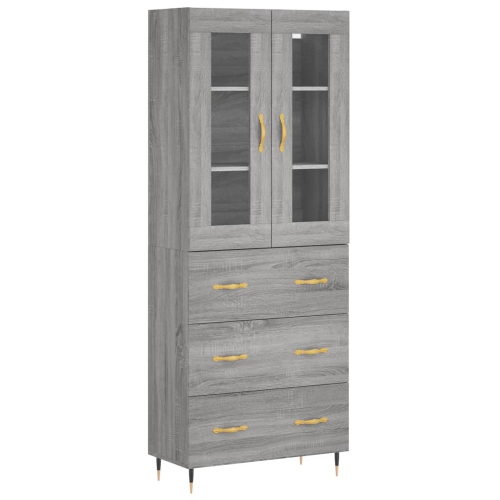 Buffet bahut commode armoire meuble de rangement organisateur cuisine salle de séjour salon haut sonoma 69,5 x 34 x 180 cm bo