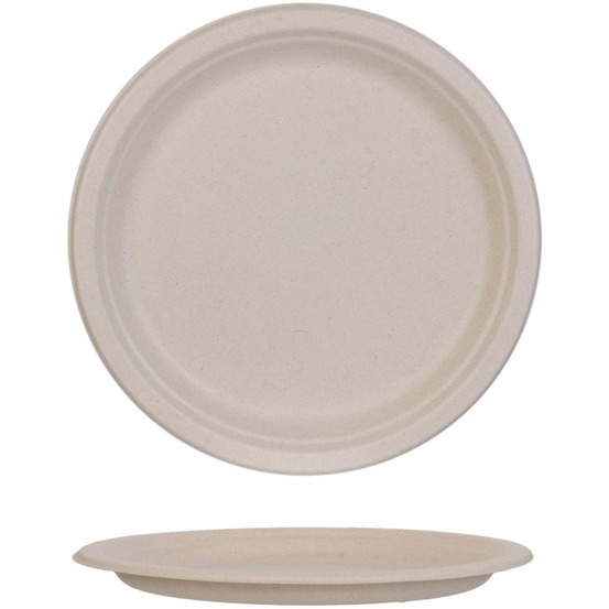 Set de 50 assiettes éco-responsables en blé 25 cm