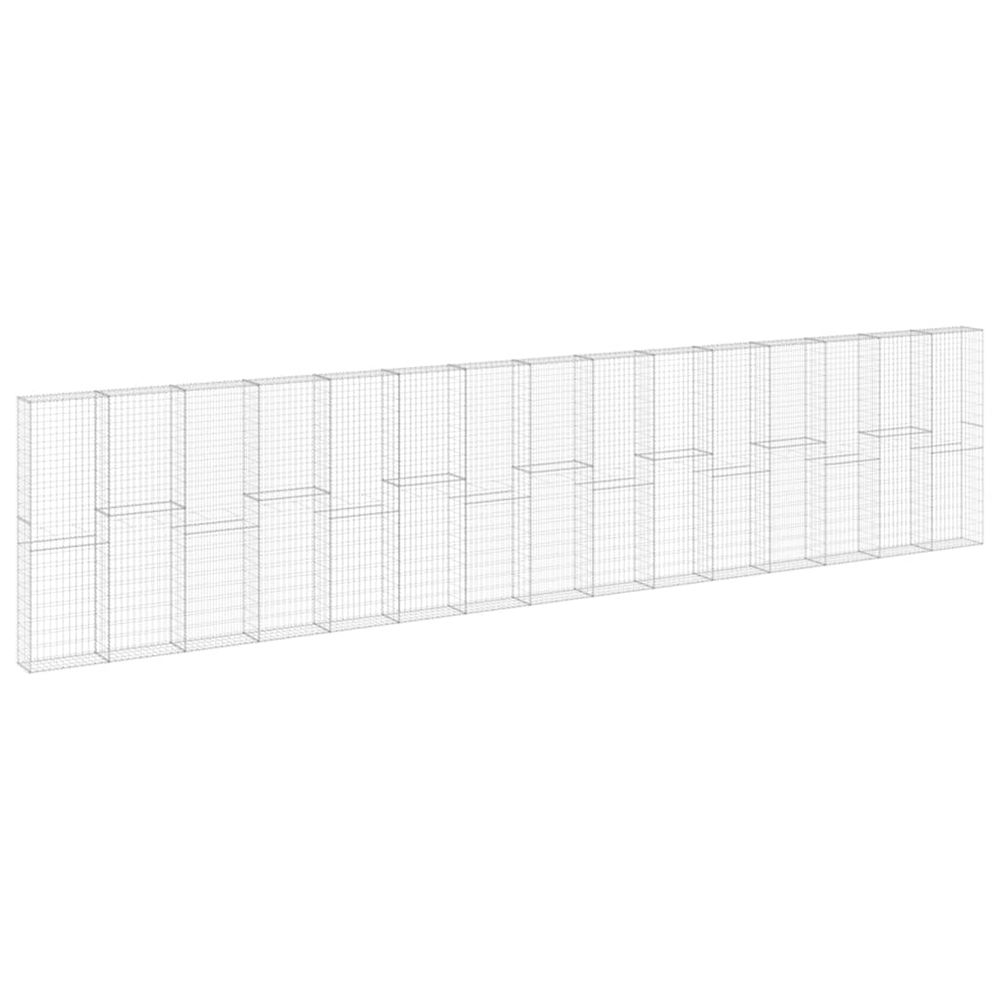 Mur en gabion avec couvercles acier galvanisé 900x30x200 cm