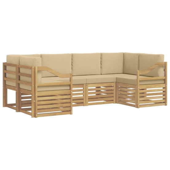 Ensemble de canapés d'extérieur 6 pc blanc et beige polyester