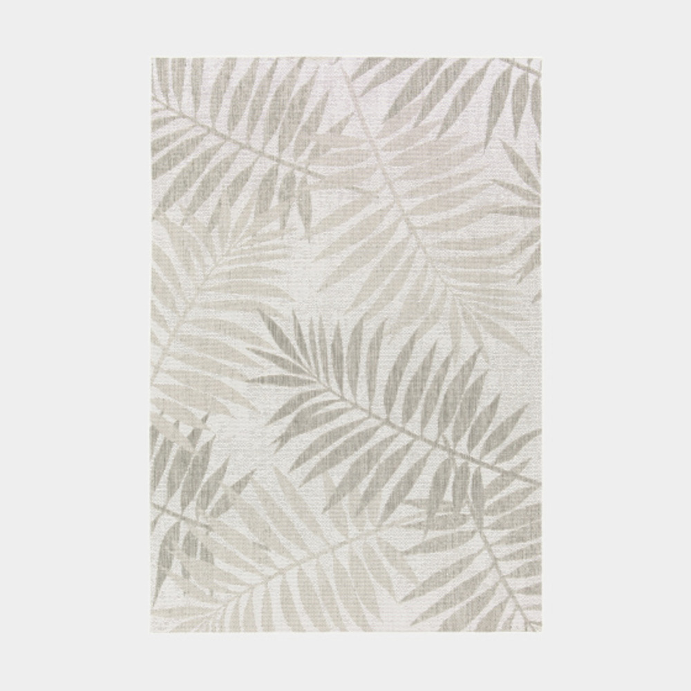 Tapis polyester en matière recyclé - harmonie - feuilles beige - 160 x 230 cm