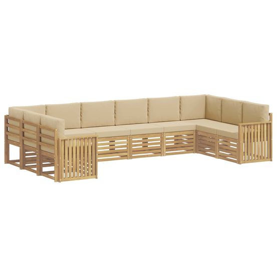 Ensemble de canapés d'extérieur 10 pc blanc et beige polyester