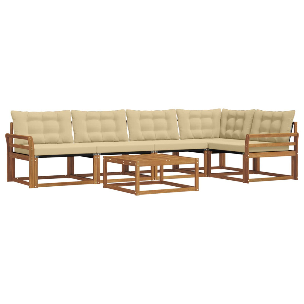 Ensemble de canapés d'extérieur 6 pcs naturel et beige