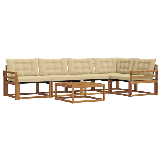 Ensemble de canapés d'extérieur 6 pcs naturel et beige