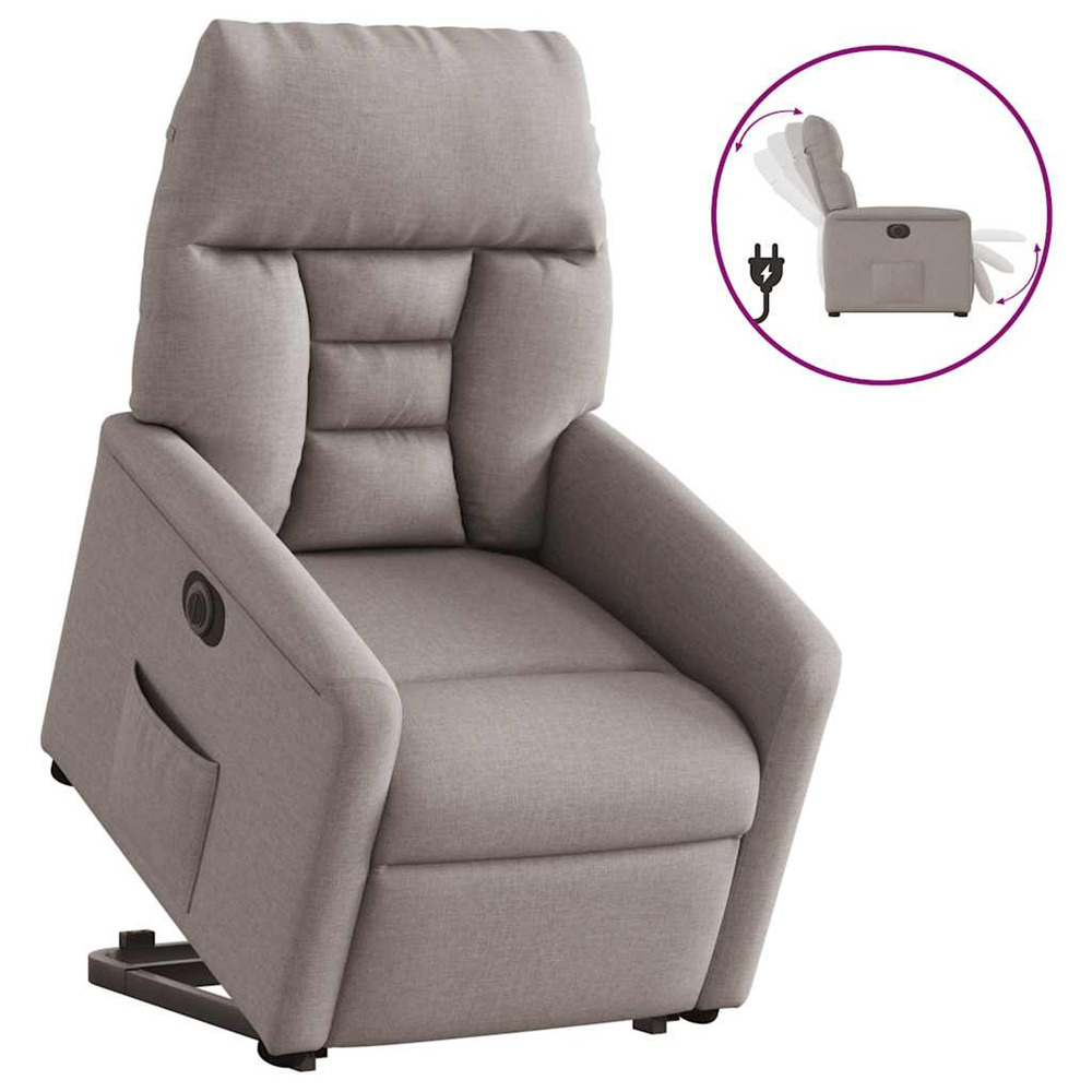 Fauteuil inclinable électrique taupe tissu
