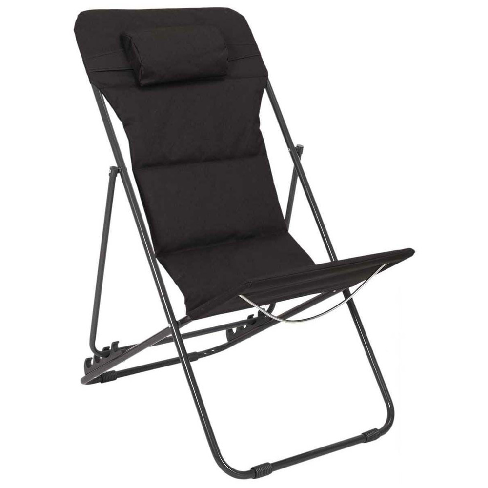 Transat en métal pliant corfou noir