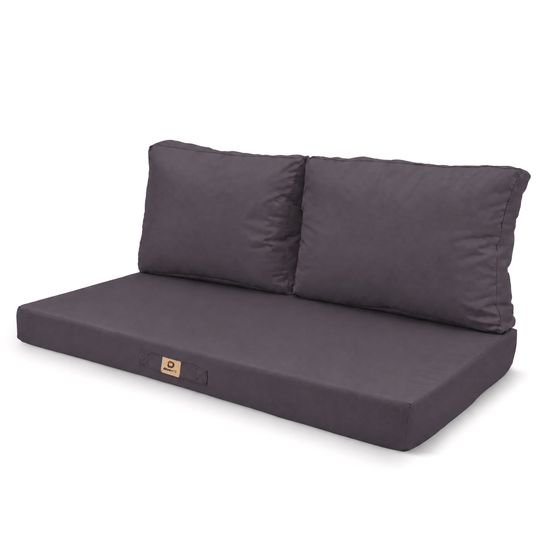 Coussins pour salon de jardin déhoussable 120x60cm gris carbone