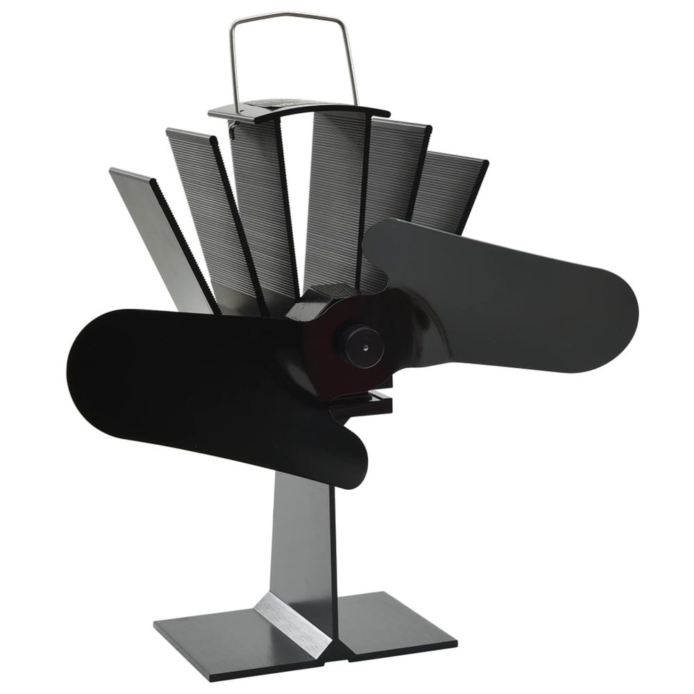 Ventilateur de poêle alimenté par chaleur 2 pales noir