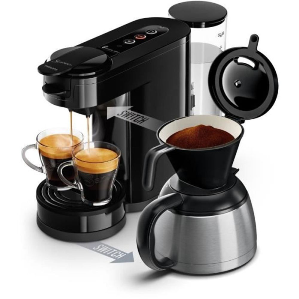 Machine a cafe dosette - philips - senseo switch hd6592/65 - noir intense