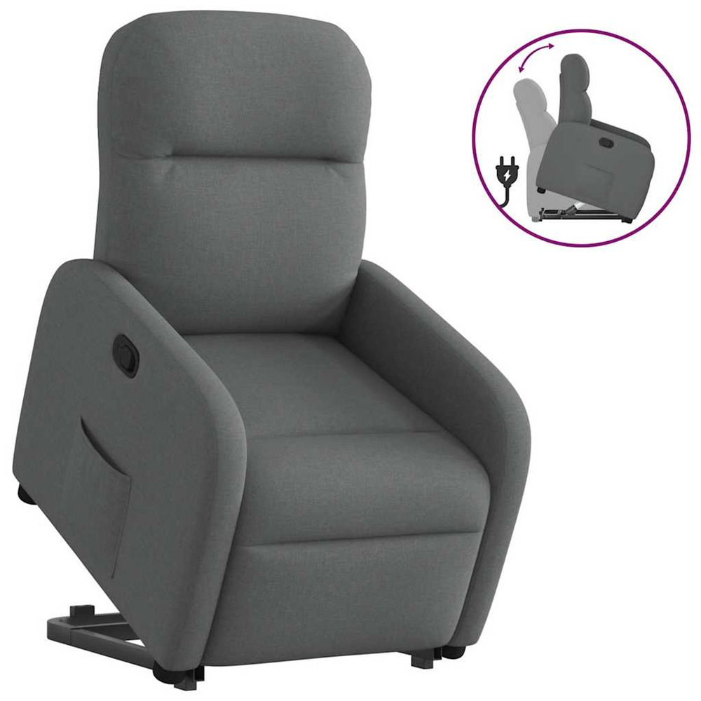 Fauteuil inclinable gris foncé tissu