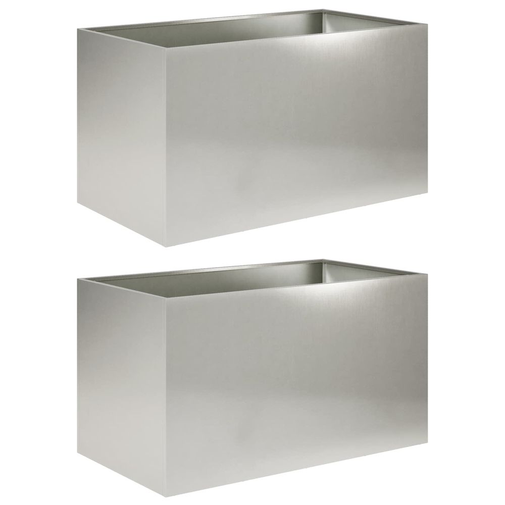 Cache-pot de jardin 2 pc argenté 100 x 50 x 50 cm