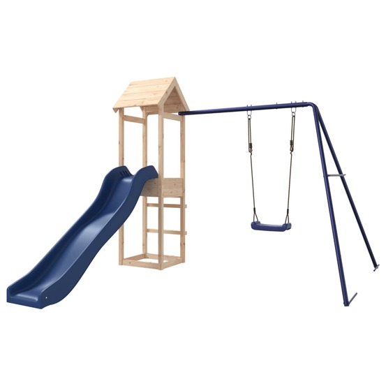Aire de jeux d'extérieur balançoires toboggan portiques robuste jeux jardin 238 x 315 x 194 cm bois de pin massif