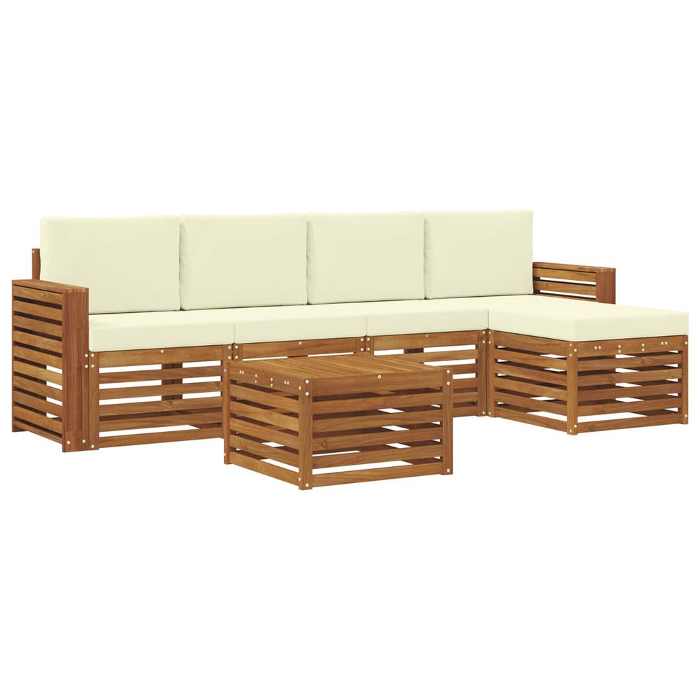 Ensemble de canapés d'extérieur 6 pc naturel et crème