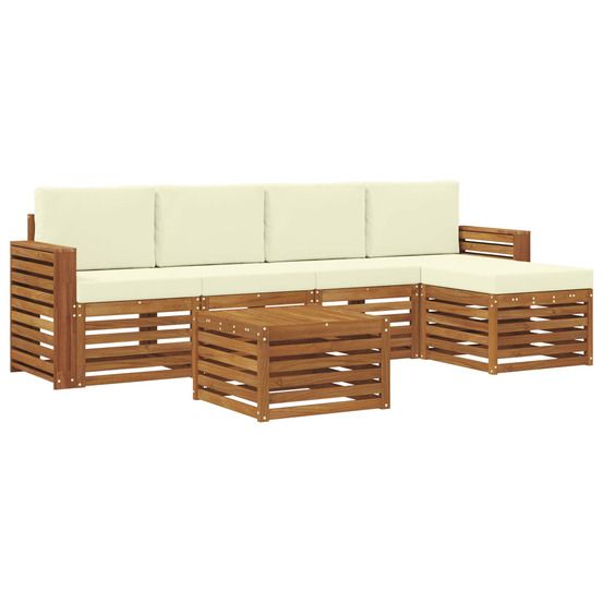Ensemble de canapés d'extérieur 6 pc naturel et crème