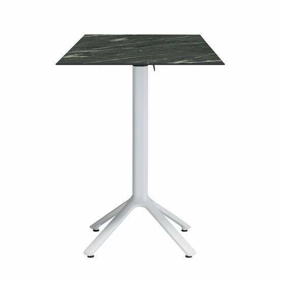 Restootab - table haute pliable nemo blanche pour extérieur décor ardoise 60x60