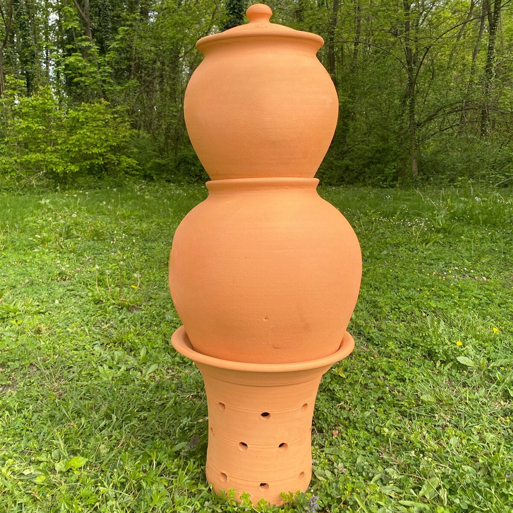 Base + corps + tête + couvercle du lombricomposteur à étages (lisse ou motif)