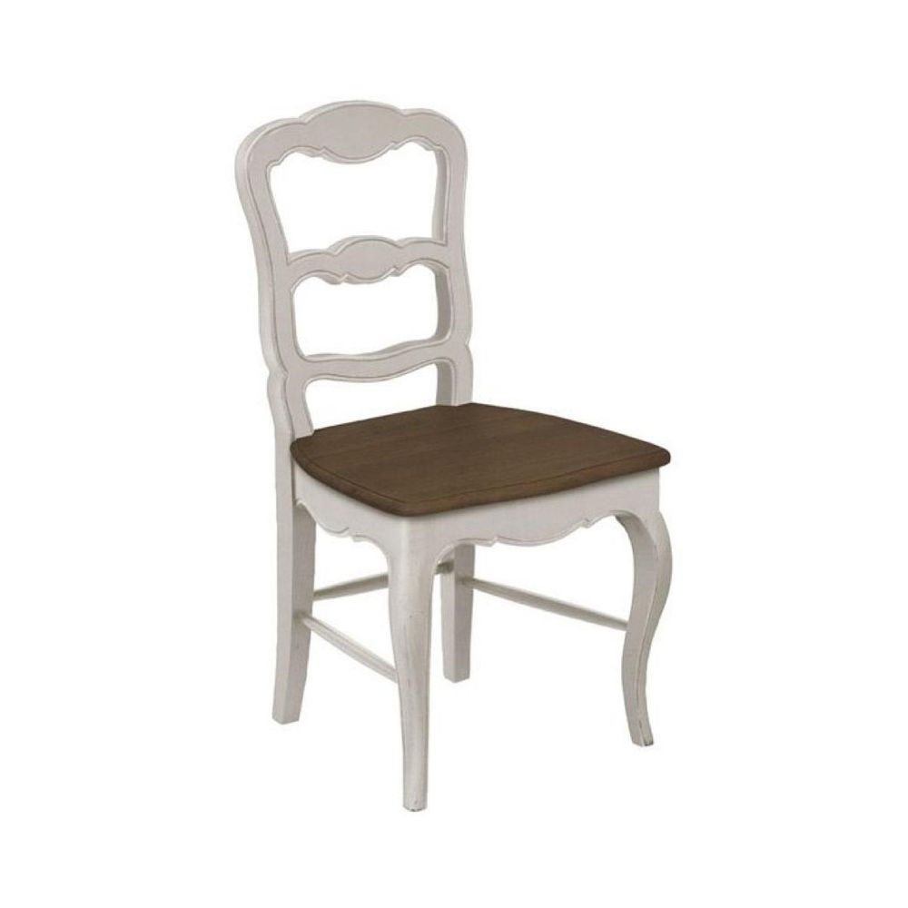 Lot de 2 chaises louise bois blanc - manoir interior's