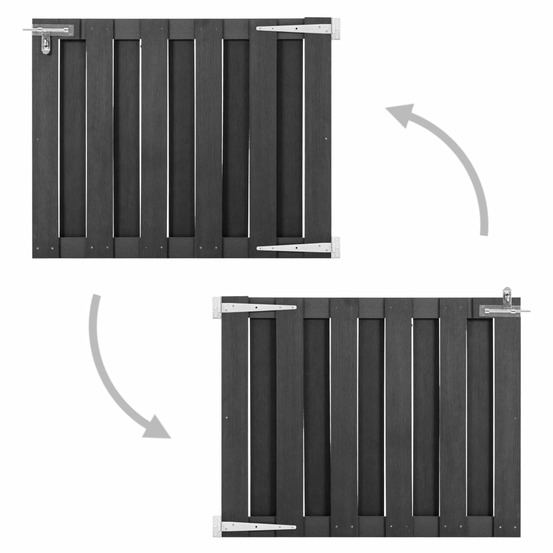 Portillon wpc 100x80 cm gris