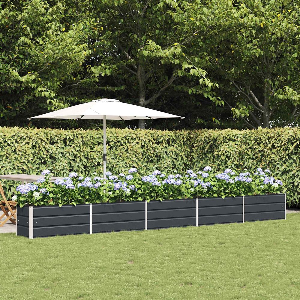 Jardinière de très grande taille acier galvanisé design industriel 480x50x45 cm
