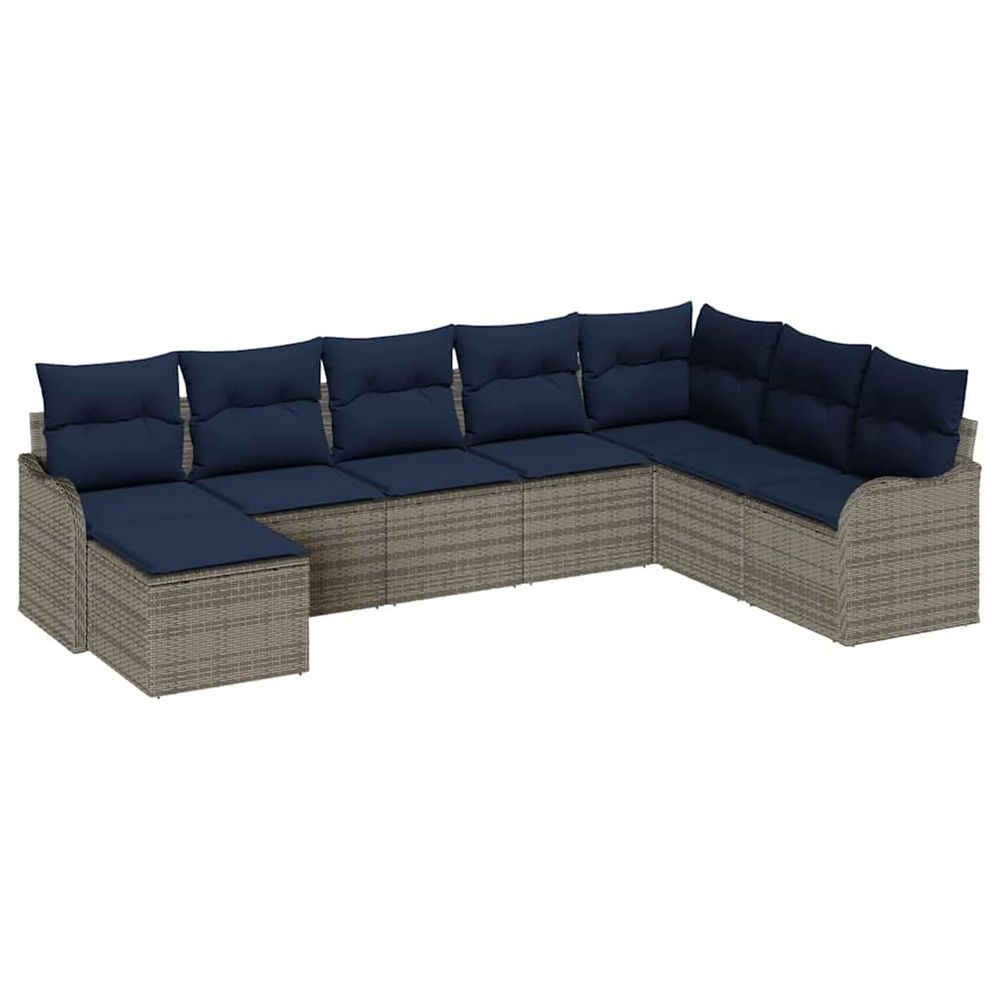 Ensemble de canapé de jardin gris polyrotin