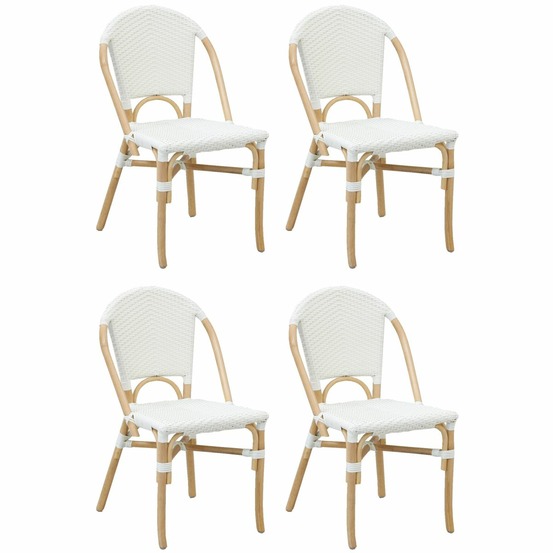 Chaise d'extérieur en rotin et résine (lot de 4)