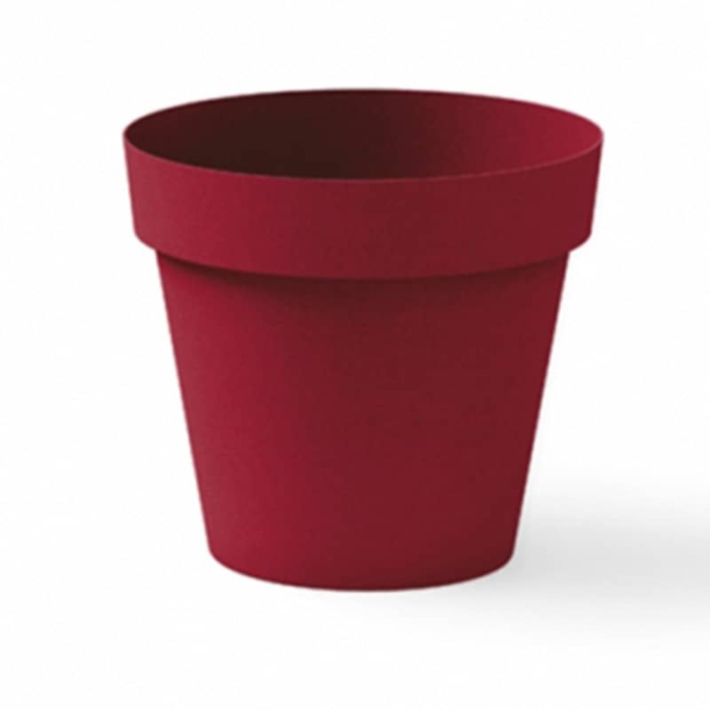 Pot de fleurs à roulettes rouge 80 cm