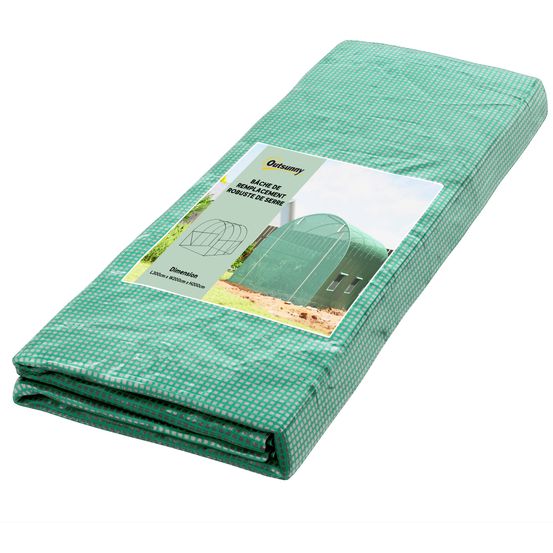 Bâche serre tunnel de remplacement pe vert 300 x 200 x 200 cm jardin fenêtres roulables - comfortxl outdoor living