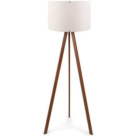 Lampadaire en mdf et pvc floor ecru et marron