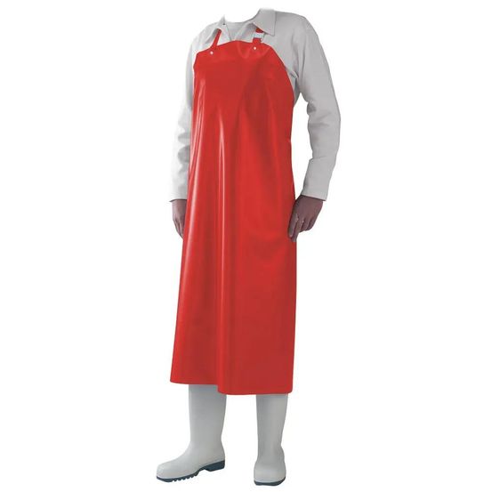 Tablier de boucher rouge 115 x 90 cm 100% polyuréthane