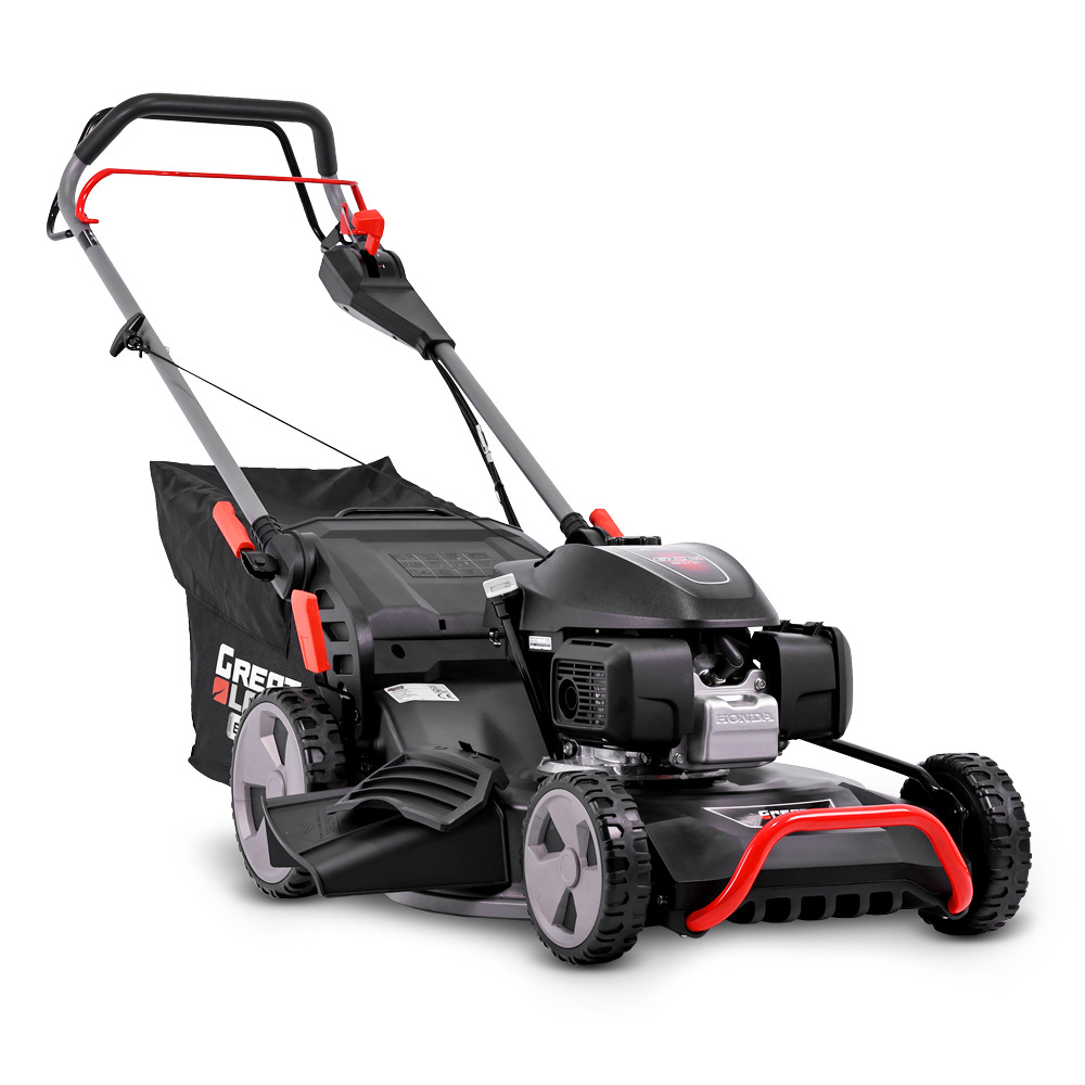 Tondeuse thermique tractée 202cc avec moteur honda, mulching, éjection latérale