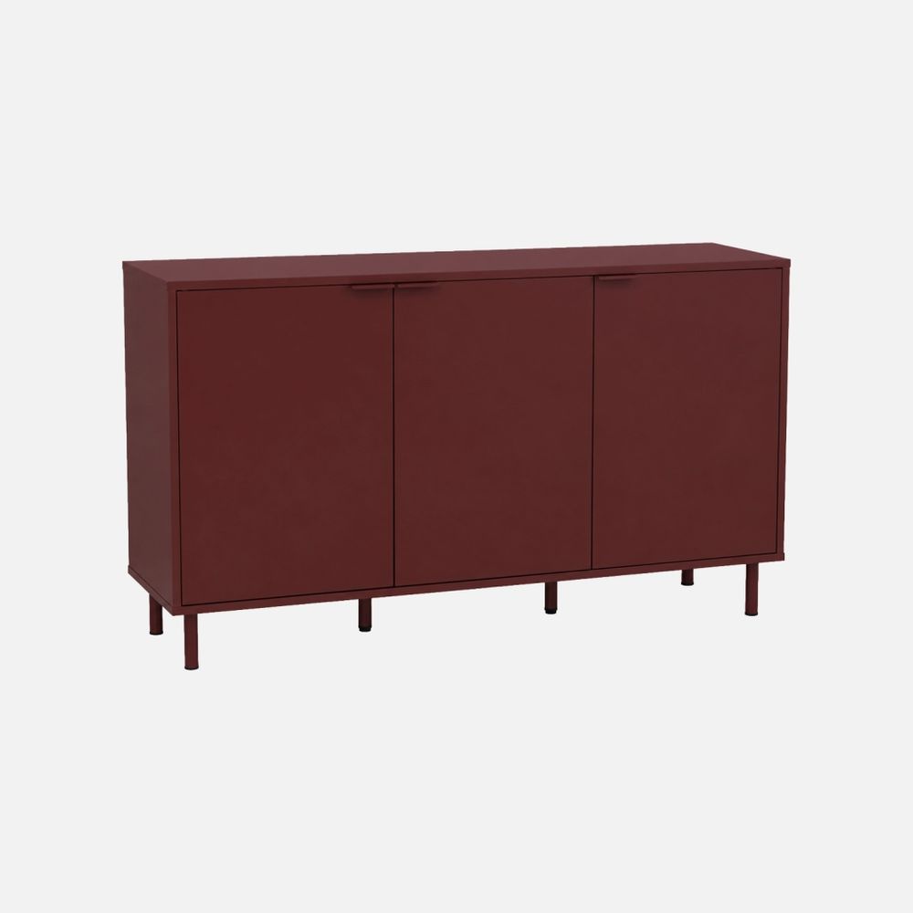 Buffet décor bois et métal 3 portes 120cm - ellie