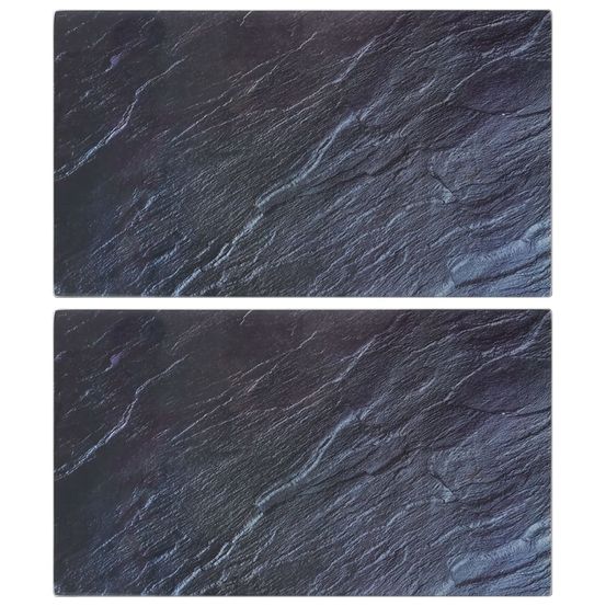 Planches à découper 2pcs motif de pierre naturelle verre trempé
