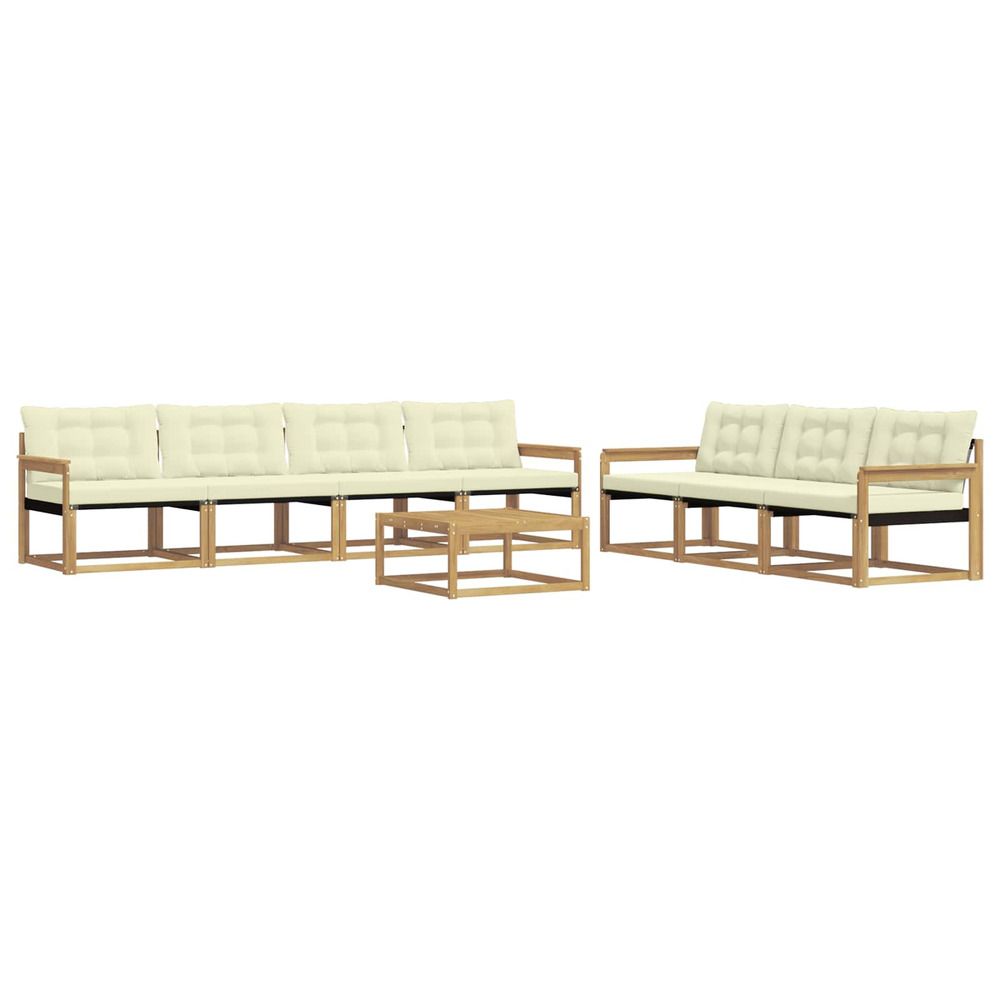 Ensemble de canapés d'extérieur 8 pc blanc et crème