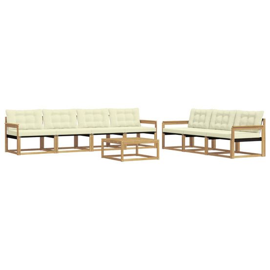 Ensemble de canapés d'extérieur 8 pc blanc et crème