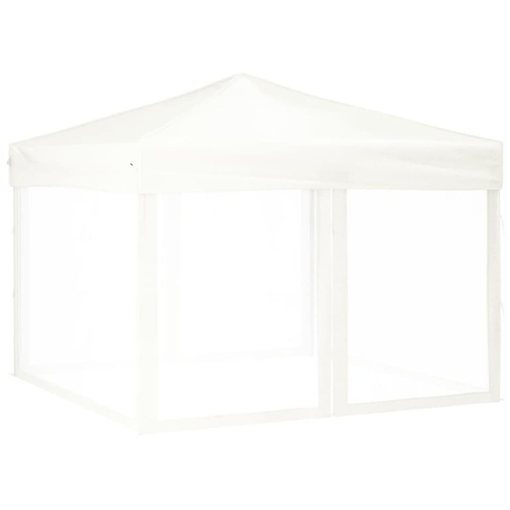 Tente de réception pliable avec parois blanc 3x3 m