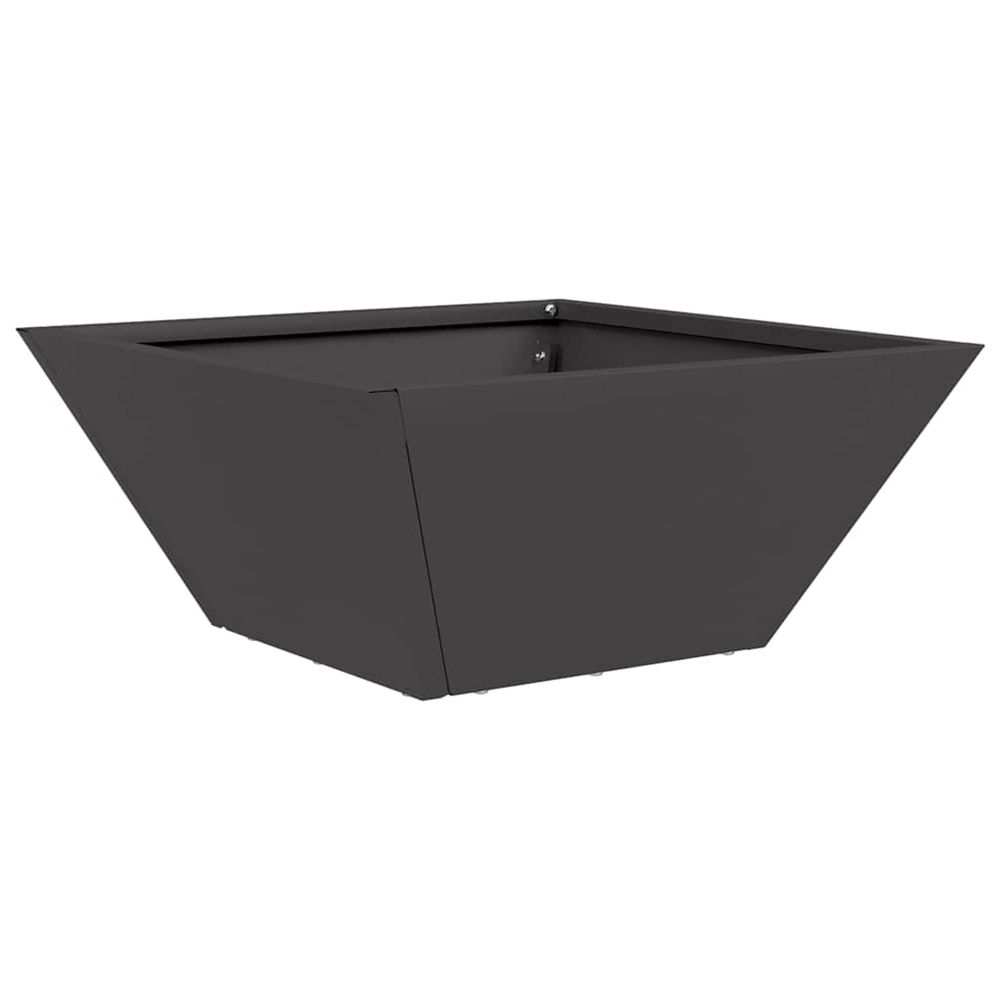 Cache-pot de jardin noir 35 x 35 x 15 cm acier laminé à froid