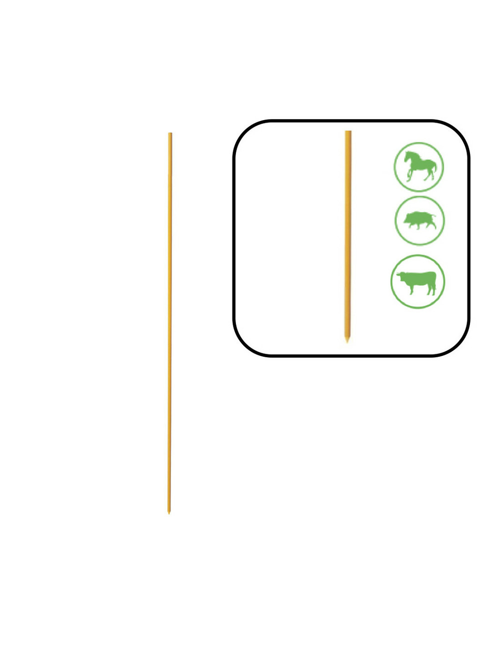 Pack 50 piquets 120cm pastormatic fibre jaune