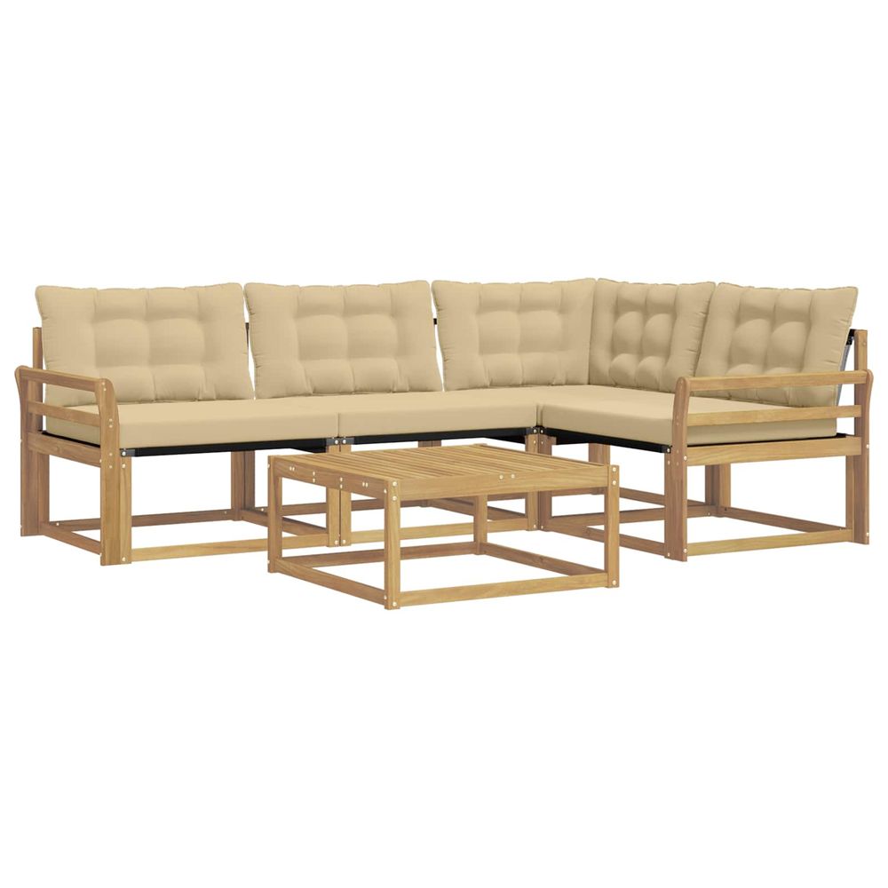 Ensemble de canapés d'extérieur 5 pc blanc et beige