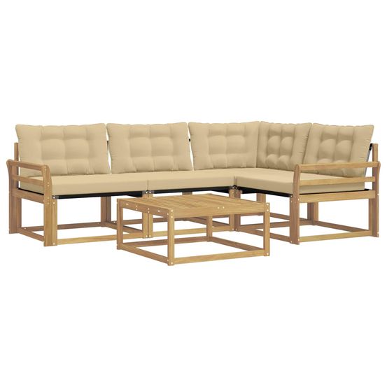 Ensemble de canapés d'extérieur 5 pc blanc et beige