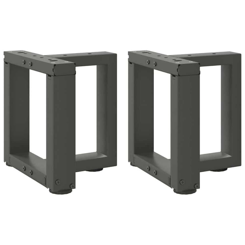 Pieds de table basse en t 2 pièces anthracite 30x25x(30-31) cm acier