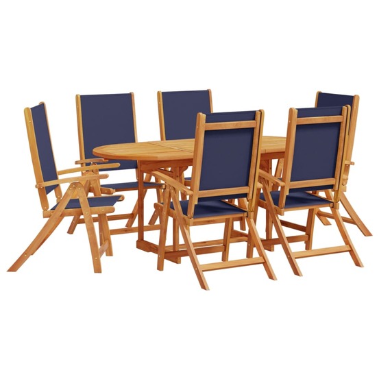 Ensemble à manger de jardin 7pcs bois d'acacia solide textilène