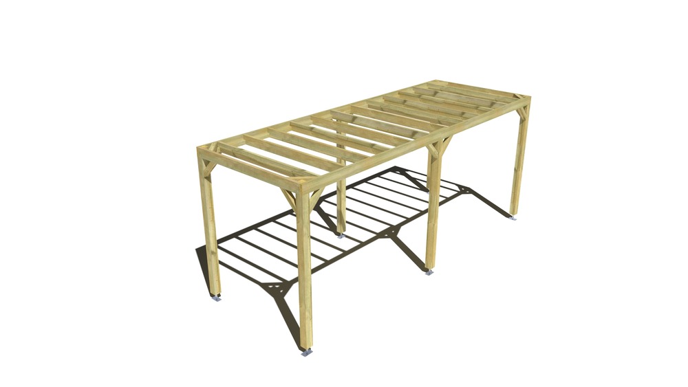 Pergola bois • 6m x 2m • indépendante • sens profondeur • livraison comprise