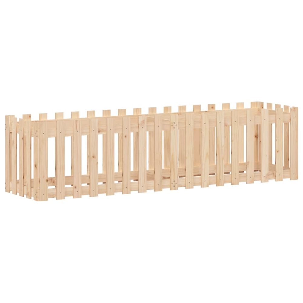 Lit surélevé de jardin design de clôture 200x50x50cm pin massif