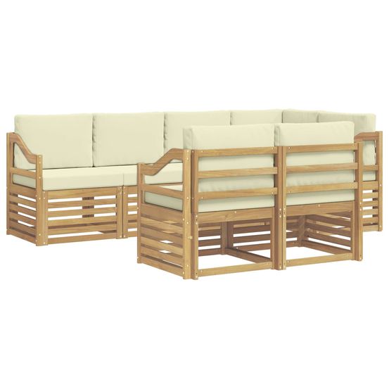 Ensemble de canapés d'extérieur 7 pc blanc et crème polyester