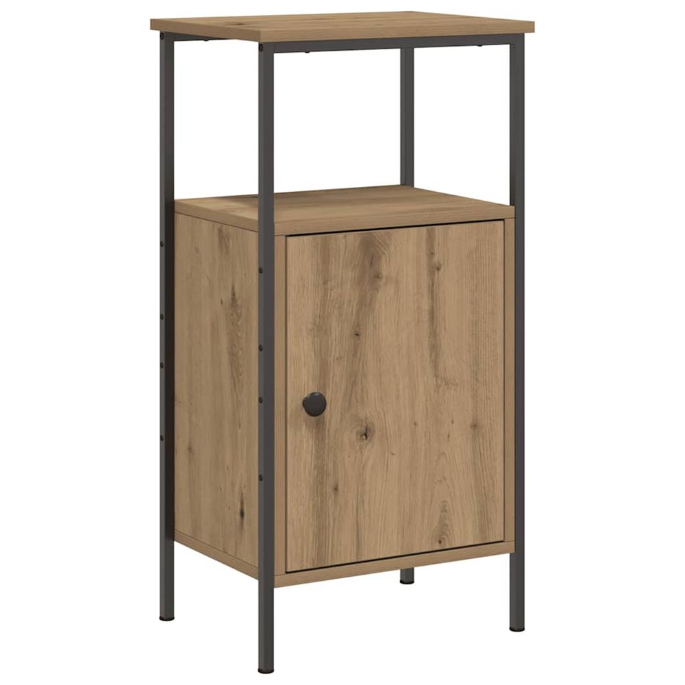 Table de chevet chêne artisanal 41x31x80 cm bois d'ingénierie