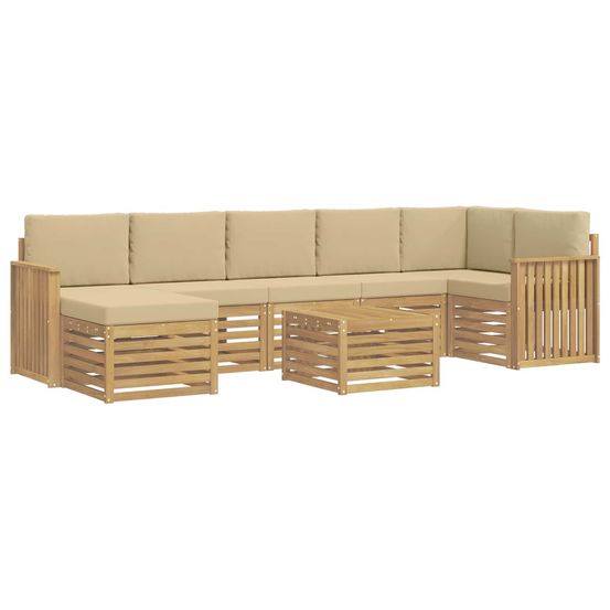 Ensemble de canapés d'extérieur 8 pc blanc et beige polyester