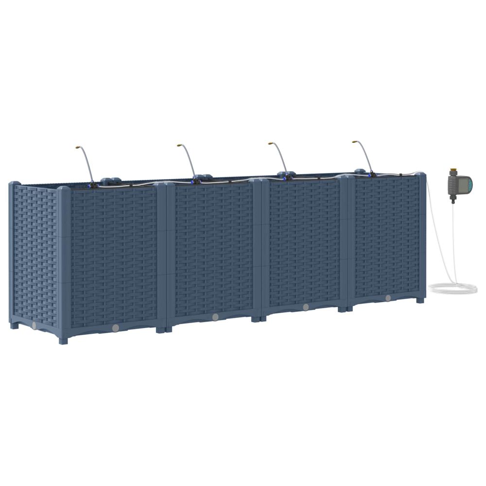 Cache-pot de jardin 4 pc gris 160 x 40 x 52 cm pp