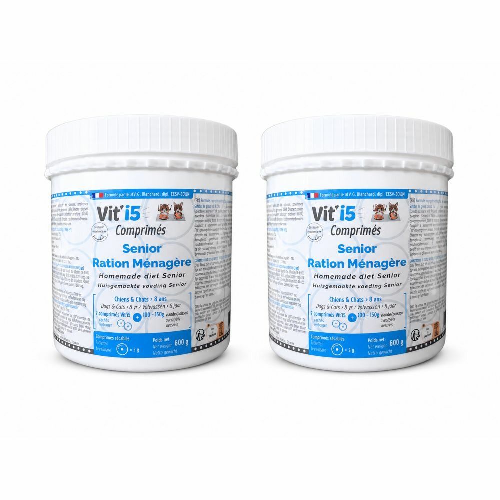 Vit'i5 bleu senior comprimés – ration ménagère chien & chat +8 ans 2x600 g