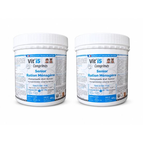 Vit'i5 bleu senior comprimés – ration ménagère chien & chat +8 ans 2x600 g