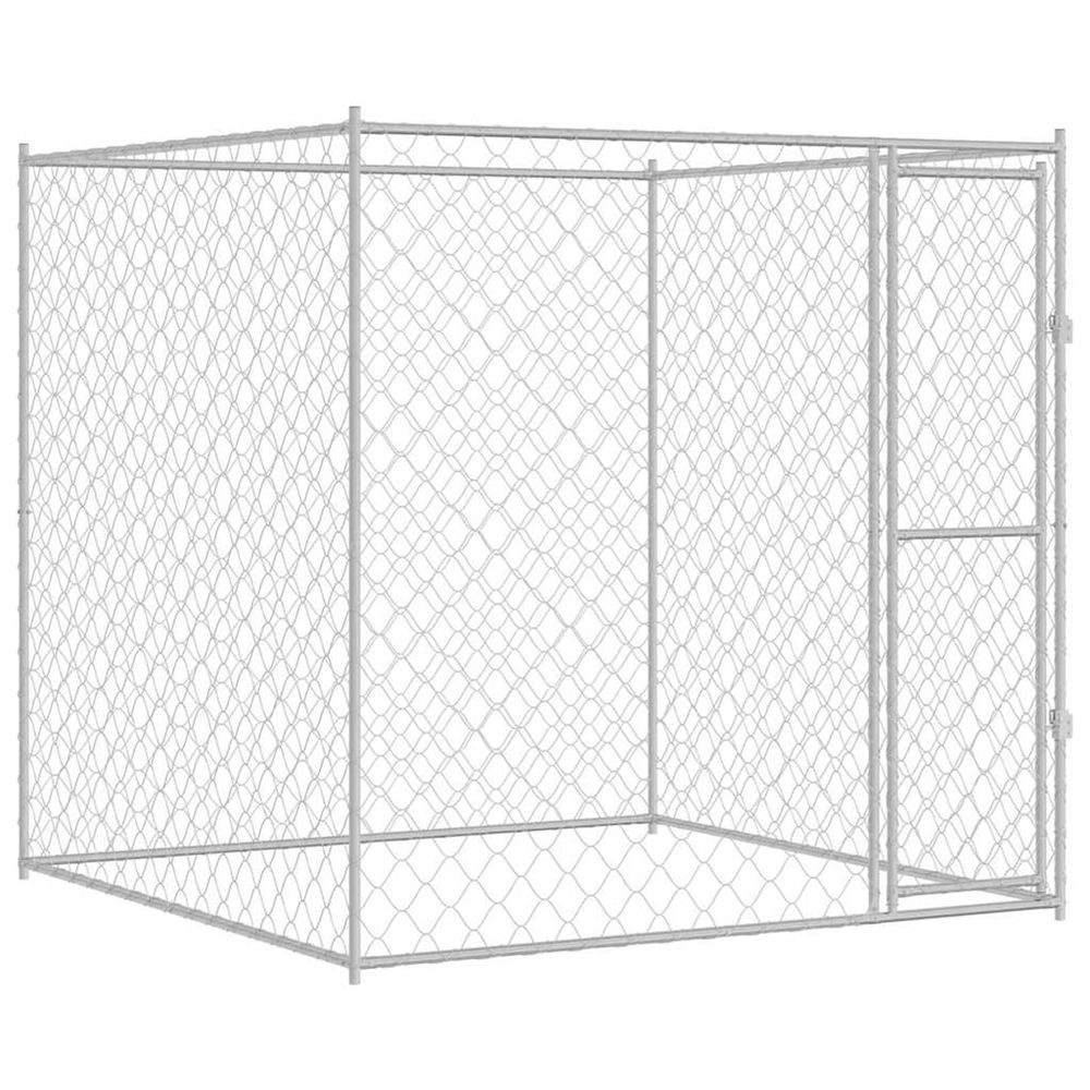 Cage pour chien argenté 200 x 200 x 200 cm acier galvanisé